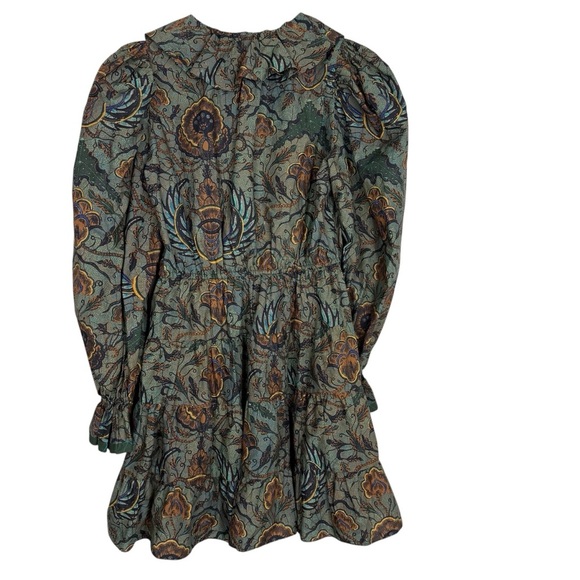 Ulla Johnson Caris Red and Brown Cocktail Dress with Bishop Sleeves SZ 2 - Picture 12 of 16